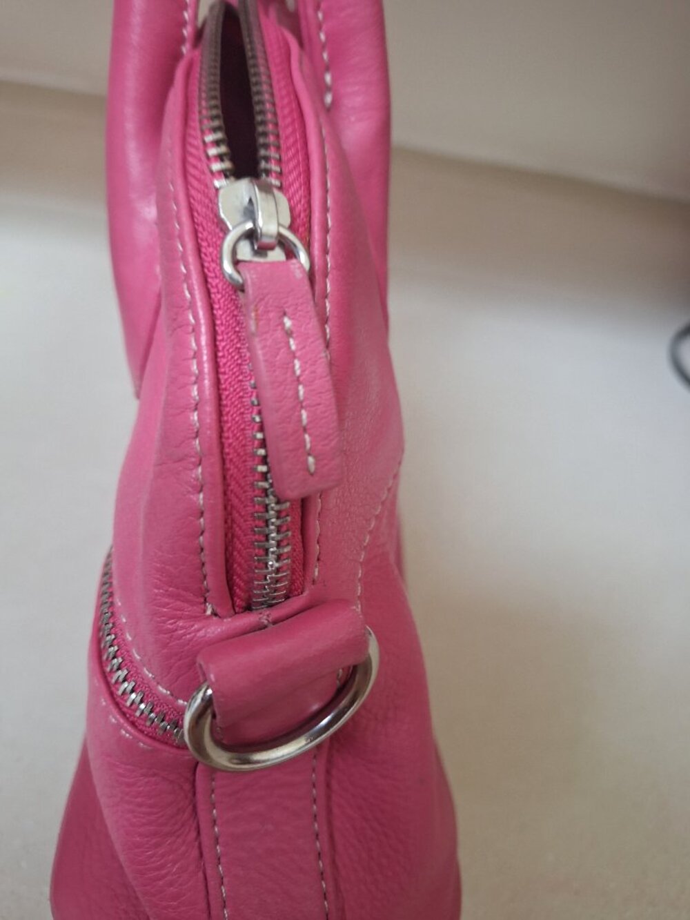 PINK LEATHER BAG. - Picture 5 of 5